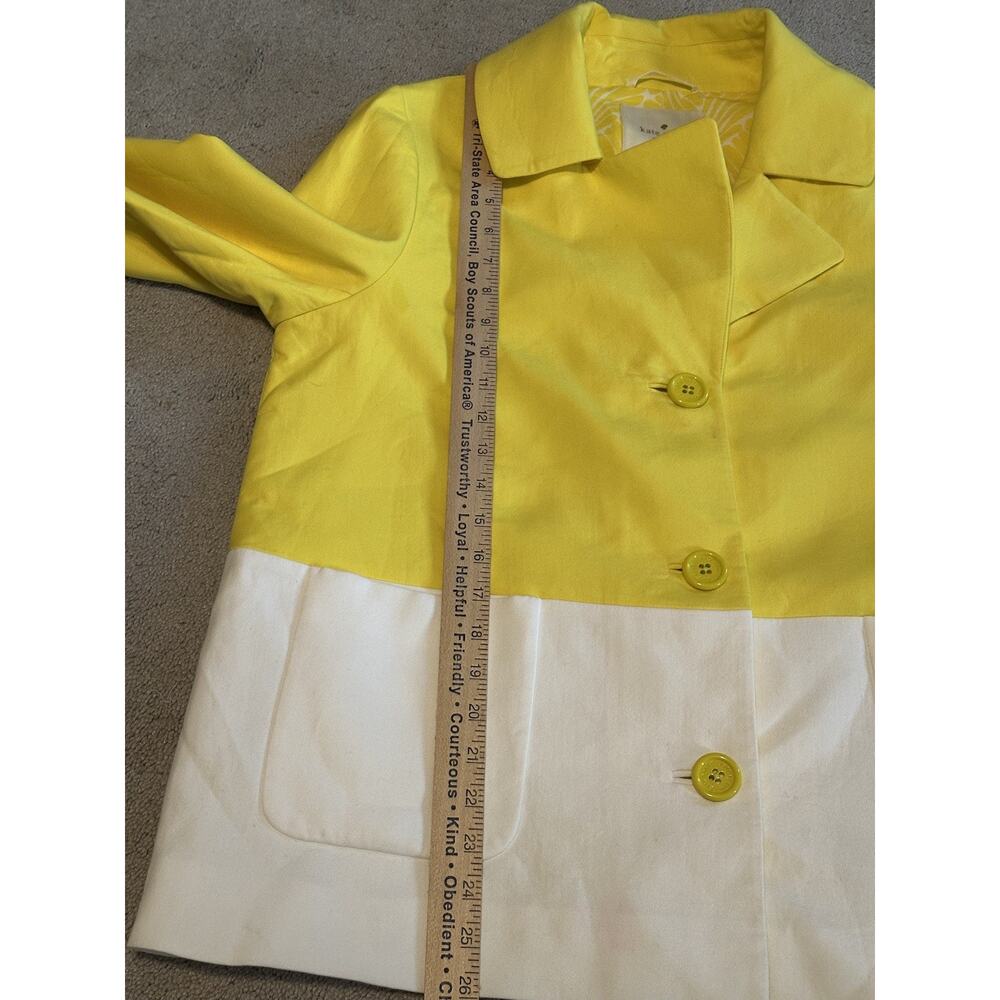NWT Kate Spade NY Hayley Coat light jacket dress yellow white dive in $498 SZ 14 - Picture 13 of 13